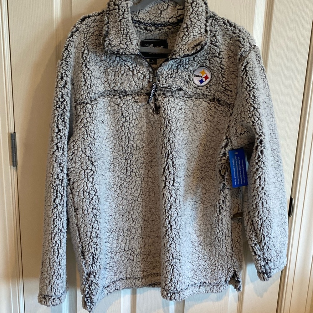 Pittsburgh Steelers Sherpa Quarter-Zip Pullover Jacket Size Large NWT NEW